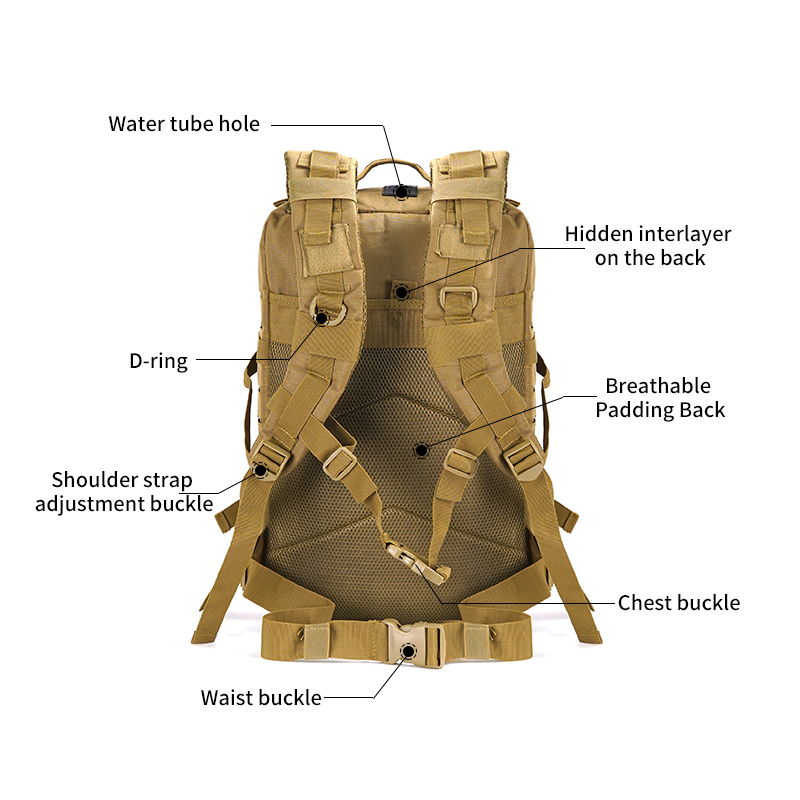 Túi chống nước quân sự SABADO Molle Ba lô chiến thuật cỡ lớn Lasercut Rucksack