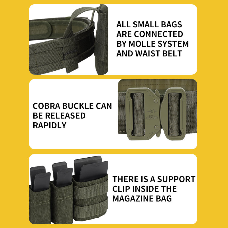 Thắt lưng chiến đấu đa chức năng Sabado-Thiết bị Oxford Molle chống thấm 1000D với khóa phát hành nhanh chóng