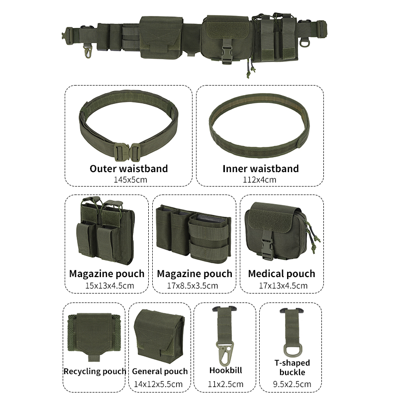 Thắt lưng chiến đấu đa chức năng Sabado-Thiết bị Oxford Molle chống thấm 1000D với khóa phát hành nhanh chóng